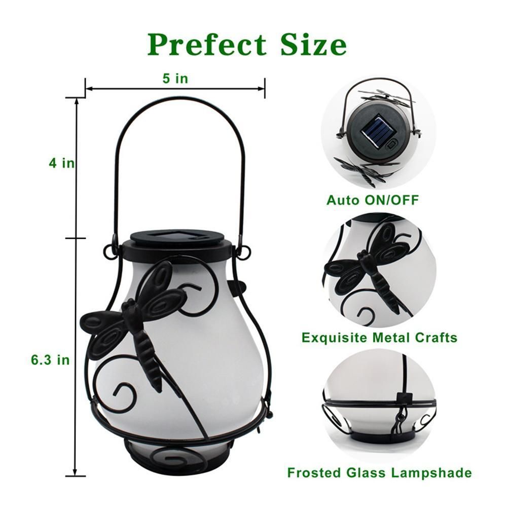 Solar Flame Lantern Lights Flickering Flames Outdoor Solar Lights Hanging Lanterns Waterproof Decoration Lighting Lanterns — image 2