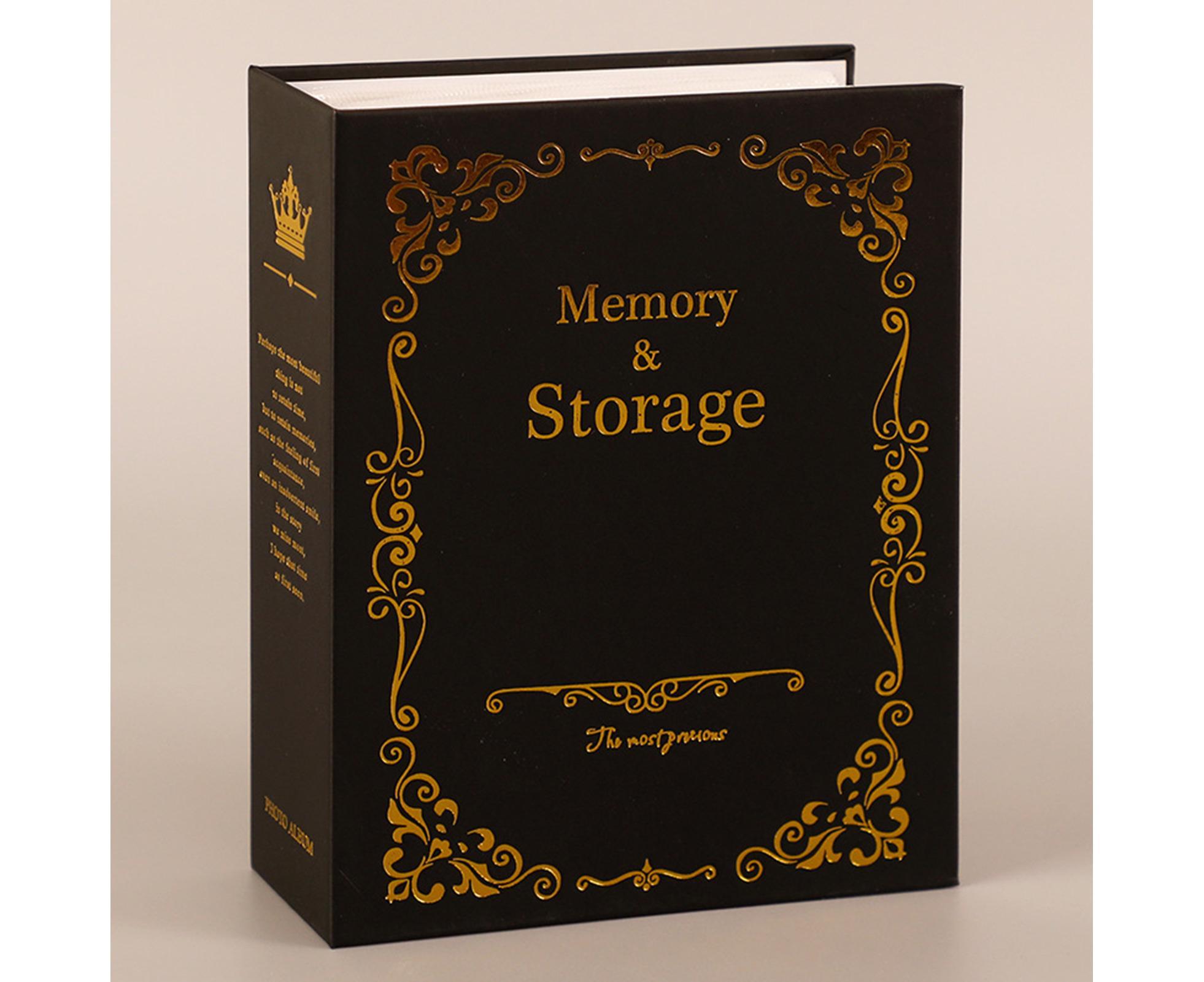 6 Inch Photo Album Bronzing Design Antiging Inserted Type Storing 100 Pockets Family Memory DIY Vintage Picture Album Book Home Supplies - Black — image 4