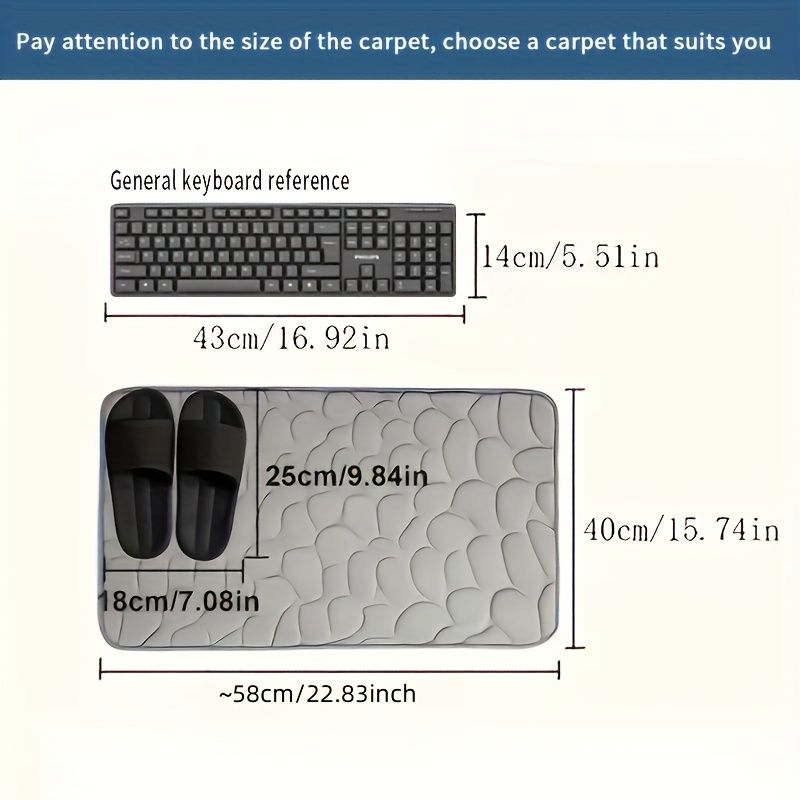 [Quick-Dry Memory Foam] 1pc Quick-Dry Memory Foam Bath Mat with Non-Slip Backing - Soft Shower Carpet Suitable for Bath Tub, Shower, Commercial Use - Machine — image 3