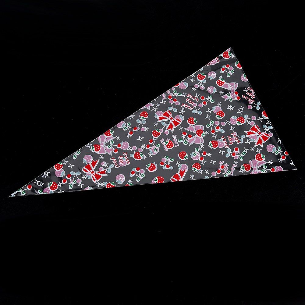 50 Clear Cone shaped Treat Popcorn Bags Treat Bags Cellophane Candy Bags with twist tie Cherry โ image 4