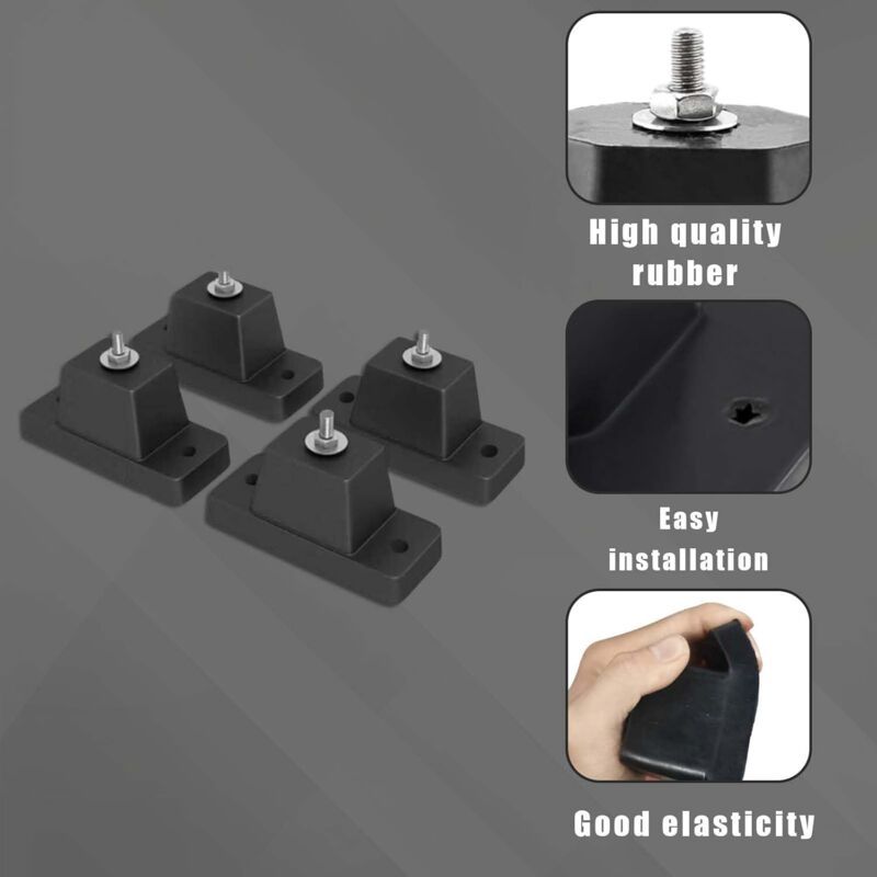 4 Pcs Rubber Anti-Shock Absorber Mounts Units Vibration Pads for Air Conditioners, 4cm — image 2