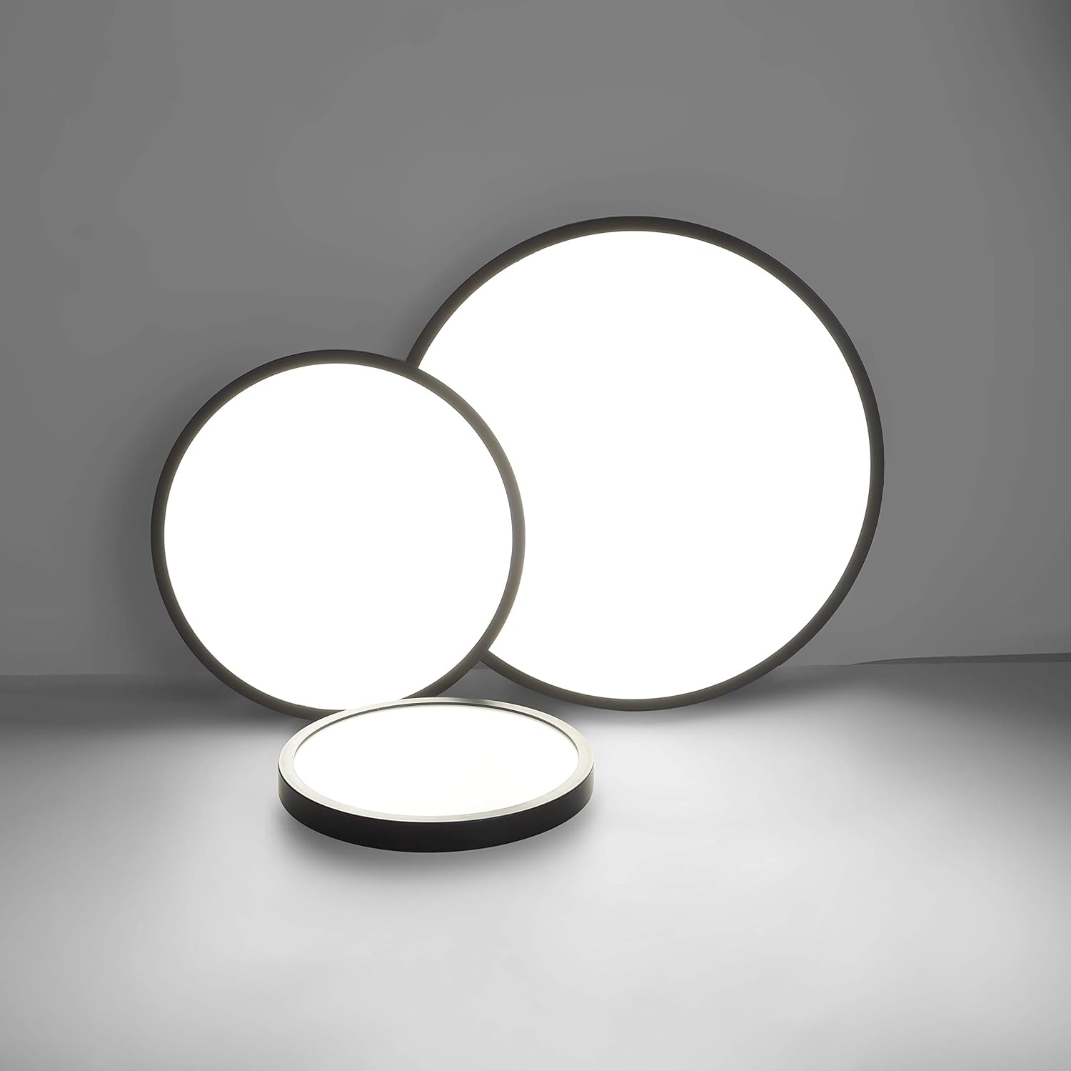LED Ceiling Light Fixture, Natural Light, 24W 4500K,Black