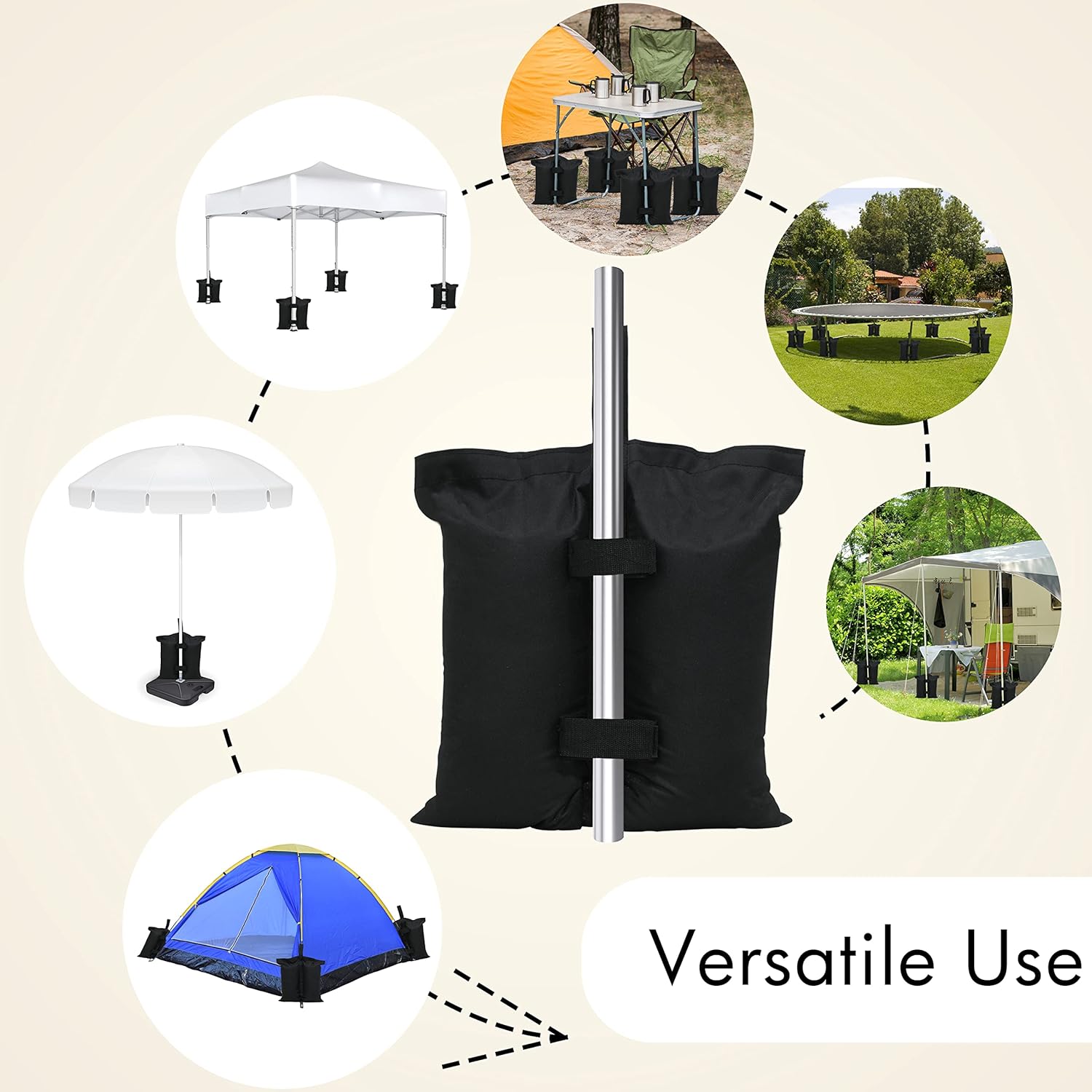 Canopy Weights Sand Bags, Sandbags for Weight, Tent Weight Bags Set of 4 for Camping Canopy, Outdoor Patio Shelter Umbrellas — image 5