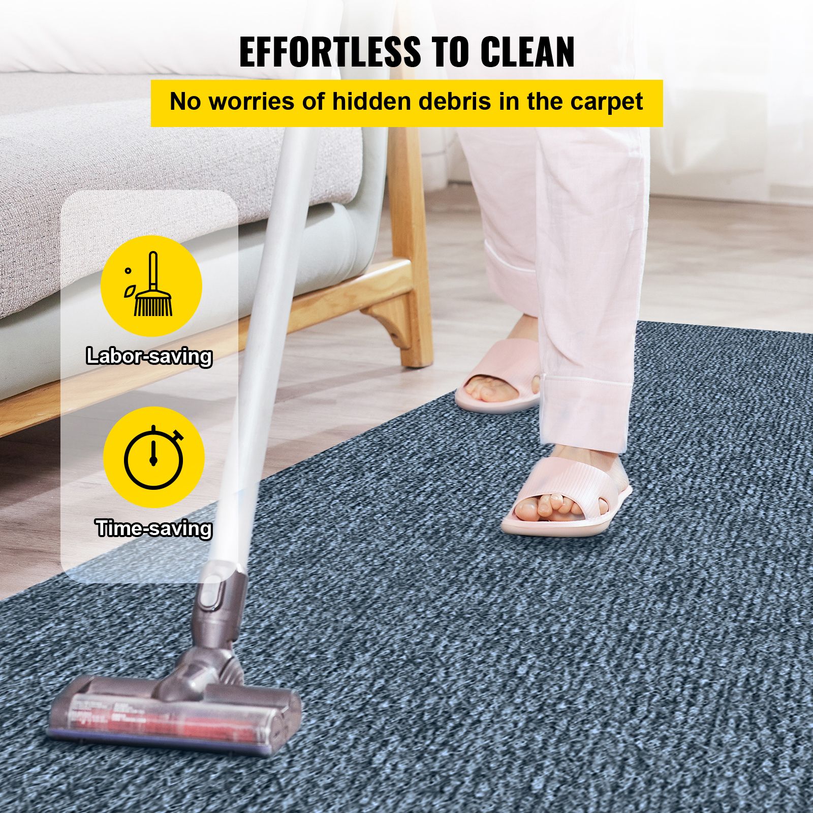 Gray Marine Carpet 6 ft x 23 ft Boat Carpet Rugs Indoor Outdoor Rugs for Patio Deck Anti-Slide TPR Water-Proof Back Cut Outdoor Marine Carpeting Easy Clean — image 6