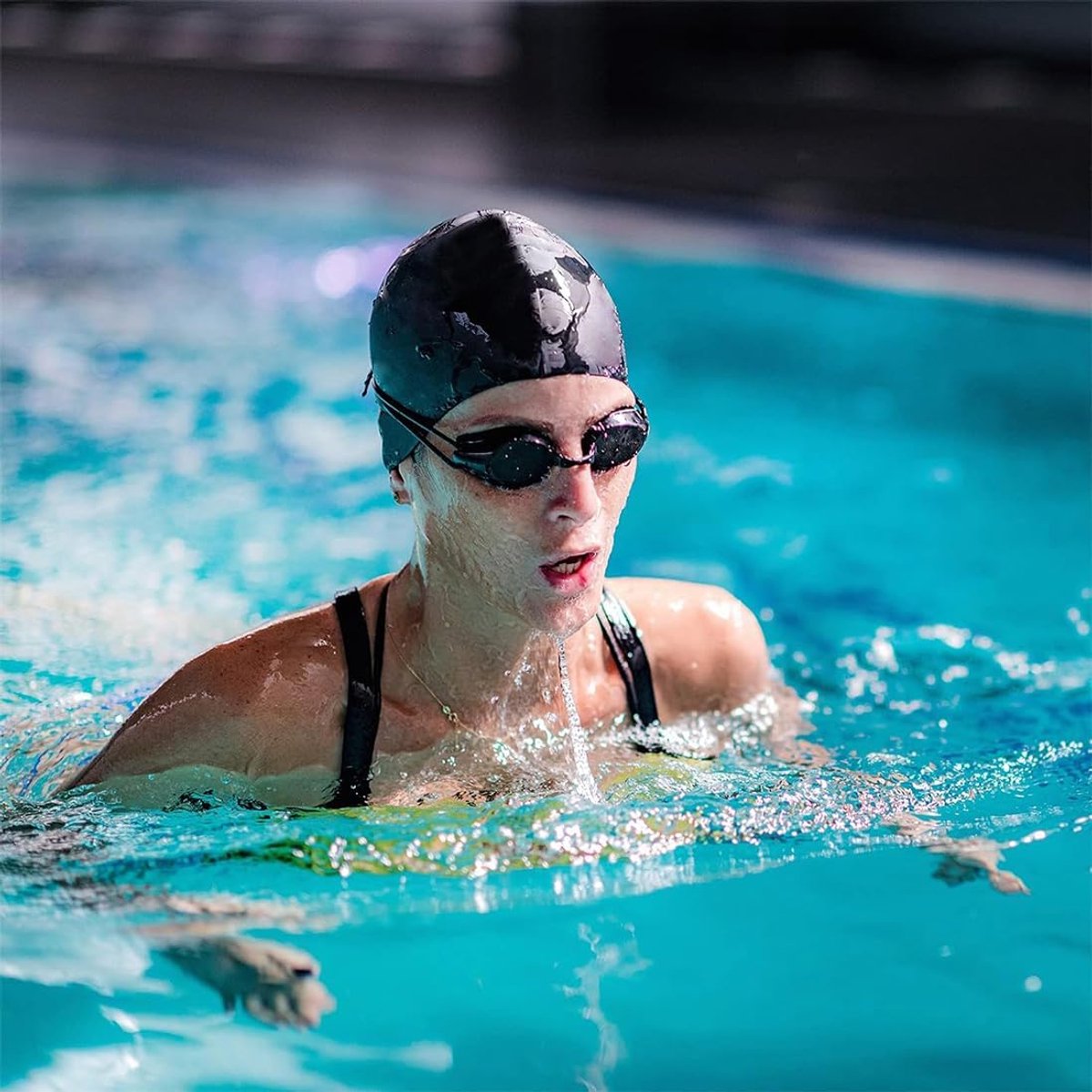2 pieces - swimming cap - 23*20 cm - silicone swimming caps - hearing protection - waterproof swimming hat - keep dry for long and short hair - unisex swimming โ image 3