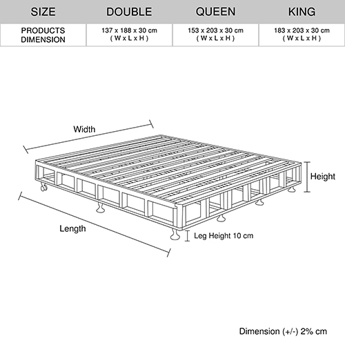 Mattress Base Ensemble King Size Solid Wooden Slat in Beige with Removable Cover — image 5