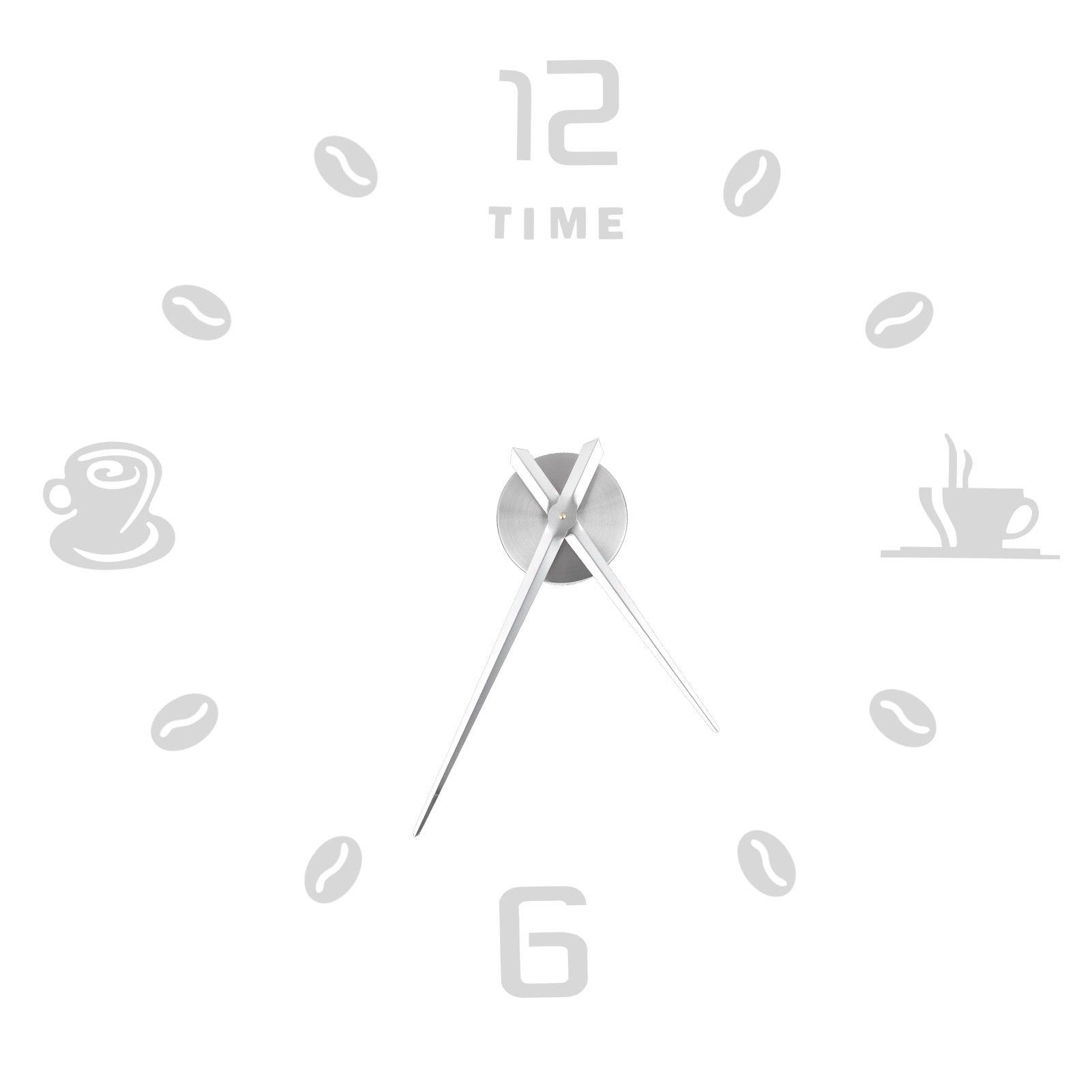 Modern Large Frameless DIY Wall Clock Mirror Surface Sticker for Home Office Room DecorSilver โ image 4
