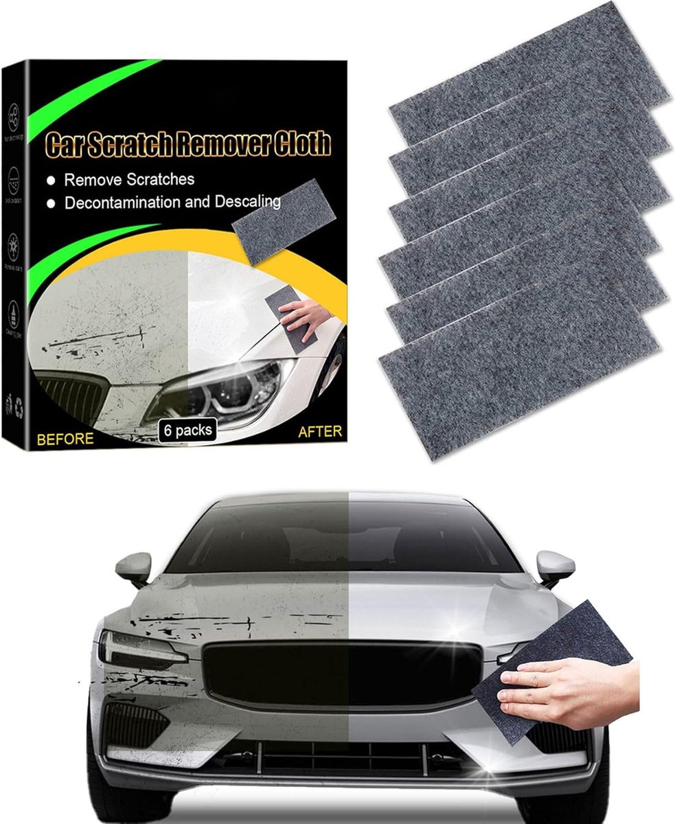 6 Pieces - Car Paint Scratch Remover Scratch Repair Cloth - Microfiber Cloths Professional - Nano Sparkle Cloth - Nano Scratch Cloth Clean Tool Repair