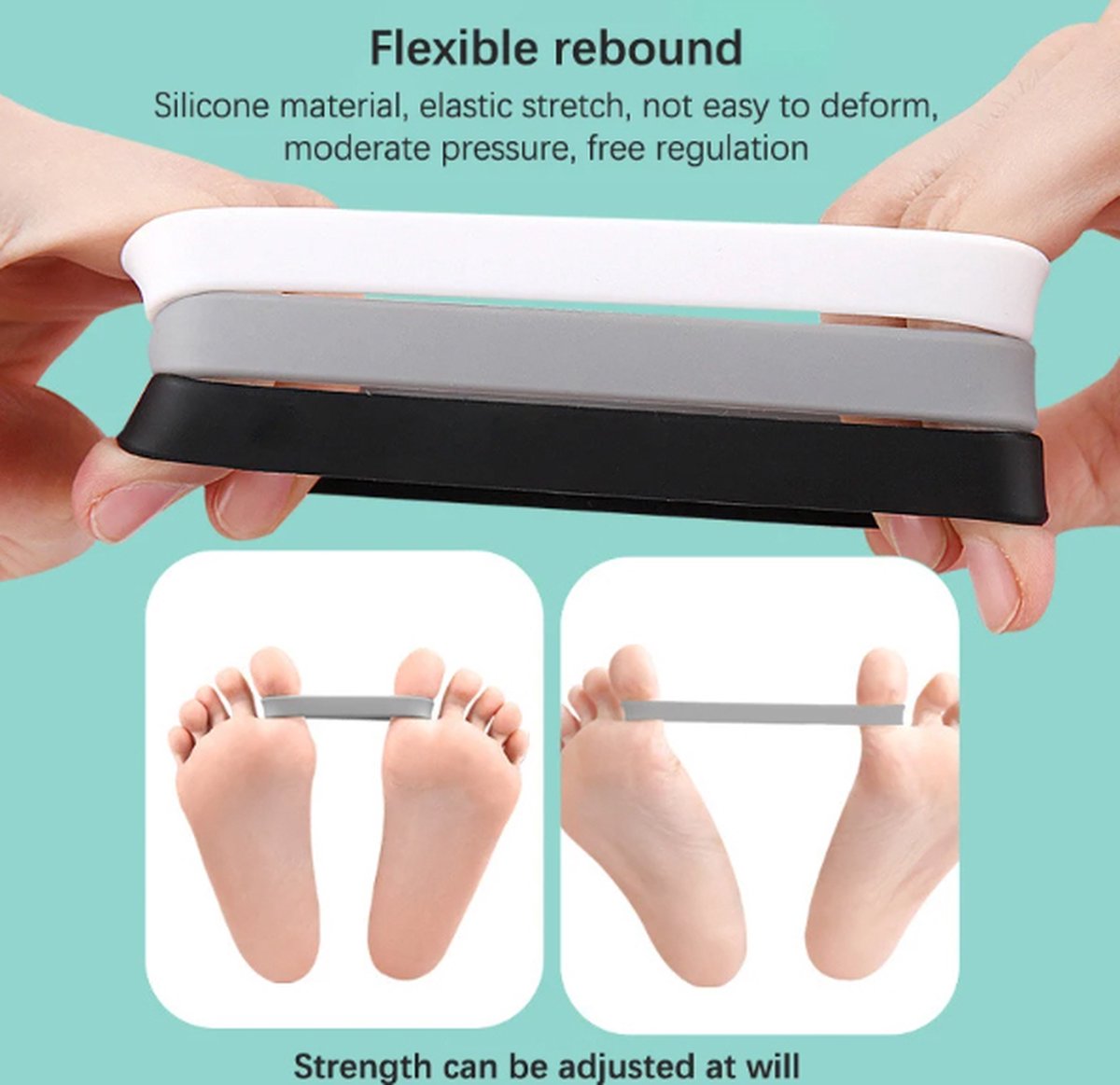 Elastic Toe Spreader | Elastic Toe Stretcher | Orthopedic Training | Hallux Valgus Toe Corrector | Straightening the Big Toe | Gray — image 5