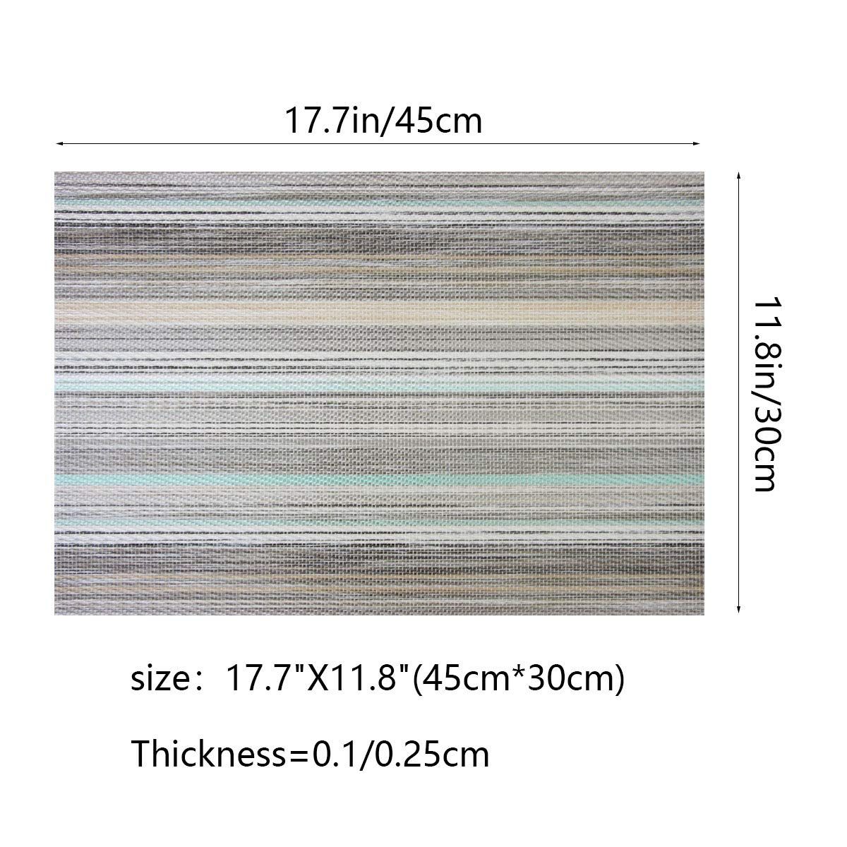 Placemats Set of 6, Heat Resistant Non-Slip Woven Table Mats for Dining Table, Washable Durable Elegant Place Mats for Kitchen Indoor/Outdoor Use (blue — image 5