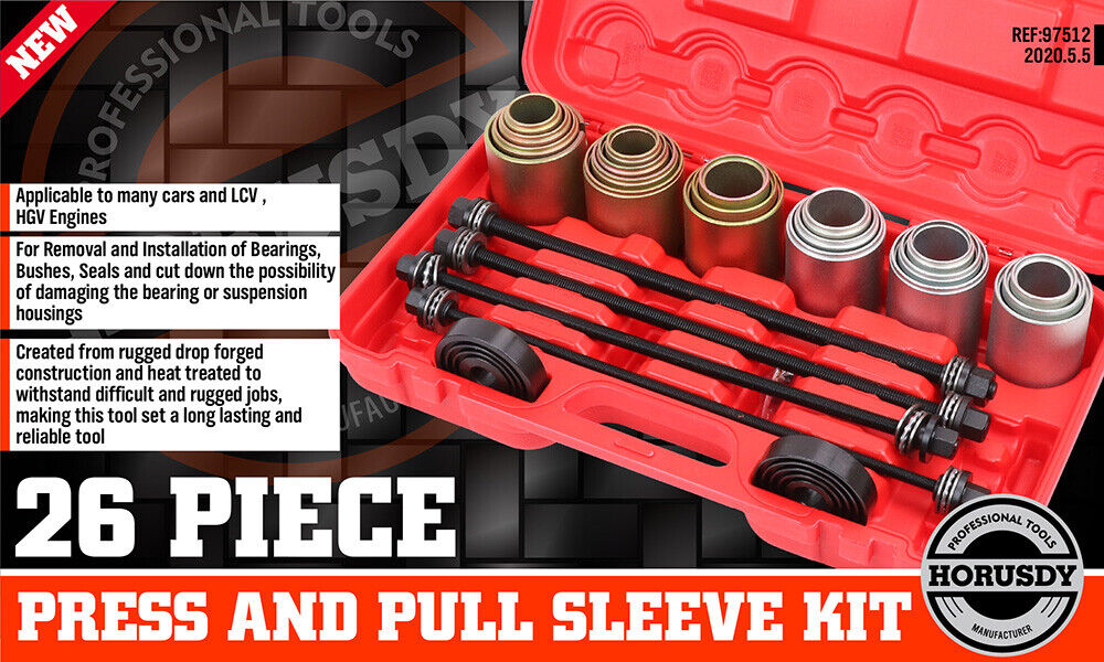 26Pc Universal Press & Pull Sleeve Kit Bush Bearing Remove LCV HGV Engines Tools โ image 2
