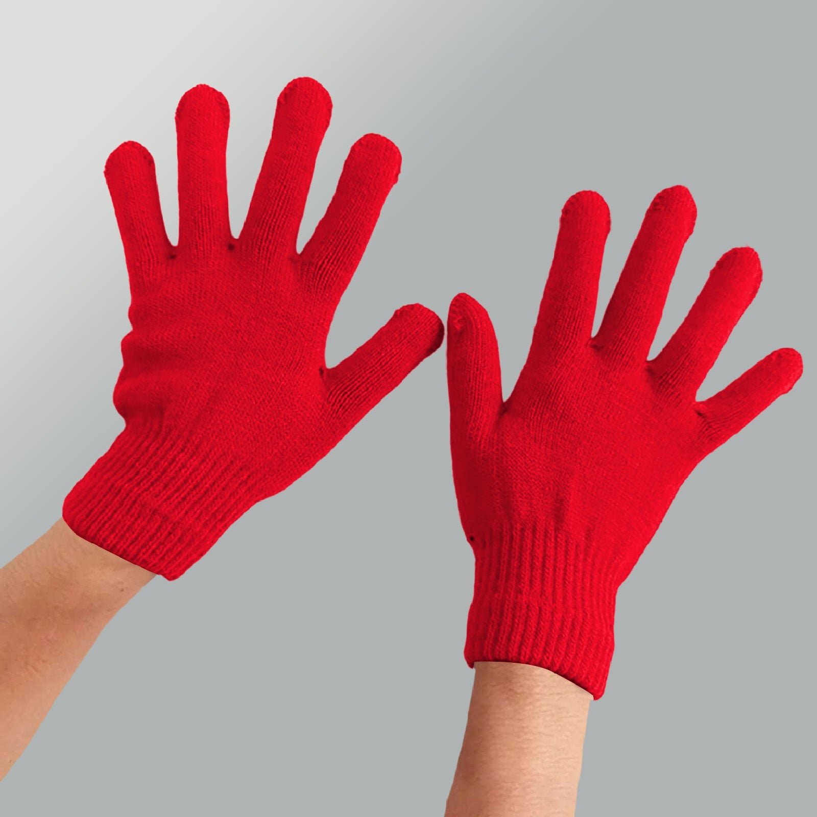 Winter Gloves Warm Strecty Knit Gloves for Men Women- Dark Gray One Size Red — image 2