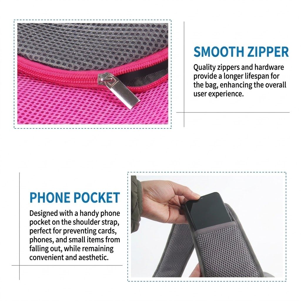 Sling Pet Carrier Bag for Small Cats and Dogs, Breathable Mesh Travel Shoulder Bag with Adjustable Strap, Convenient Hands-Free Walking Companion for — image 4