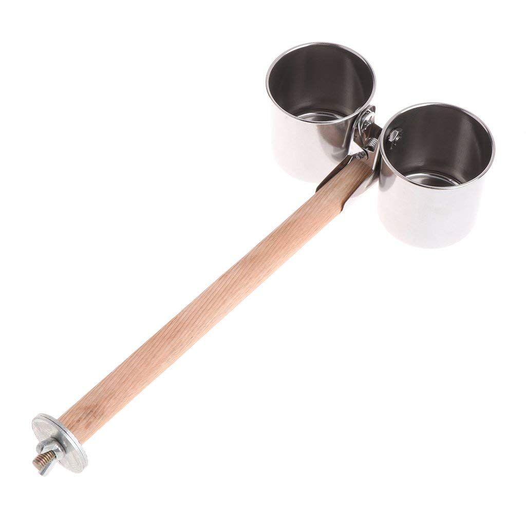 Bird Parrot Feeding Double Cups Stainless Steel Food Water Bowls with Bird Seed Feeder Cups Hanging Bowl Cage Stand Accessories — image 4