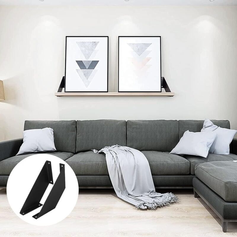 2 Pcs Heavy Duty Metal Shelf Brackets for DIY Shelves, 15 cm — image 2
