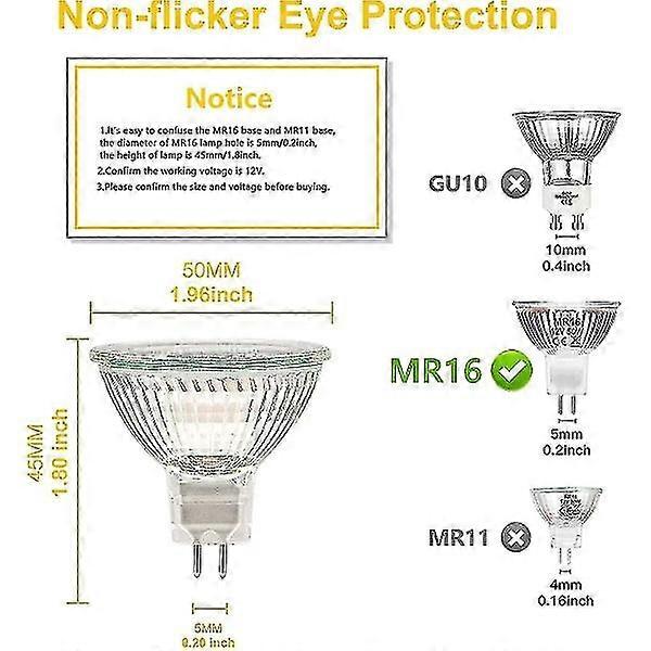 MR16 spotlight bulb 12V 20W GU5.3 dimmable 2-pin halogen bulb warm white light 2700K 12-pack — image 2