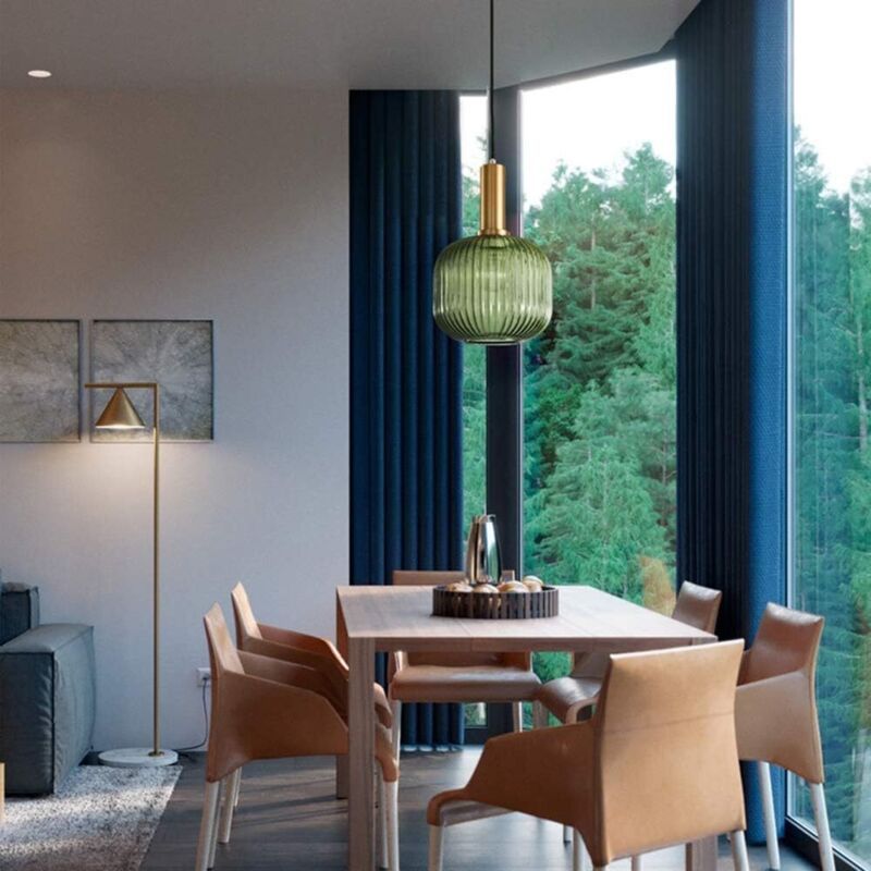 Industrial Vintage Glass Pendant Light Polished Brass Holder Modern Retro Ceiling Lamp Energy Class A Plus — image 2