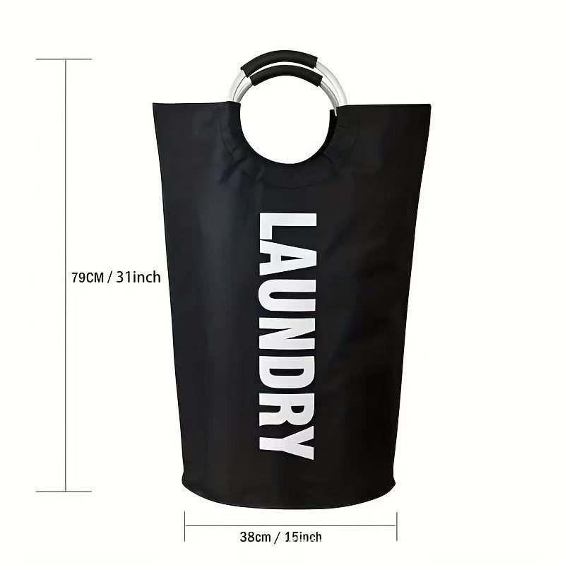 Foldable Laundry Basket 95L Laundry Hamper Laundry Basket With Frame Soft - Deep blue - Size 95L — image 3