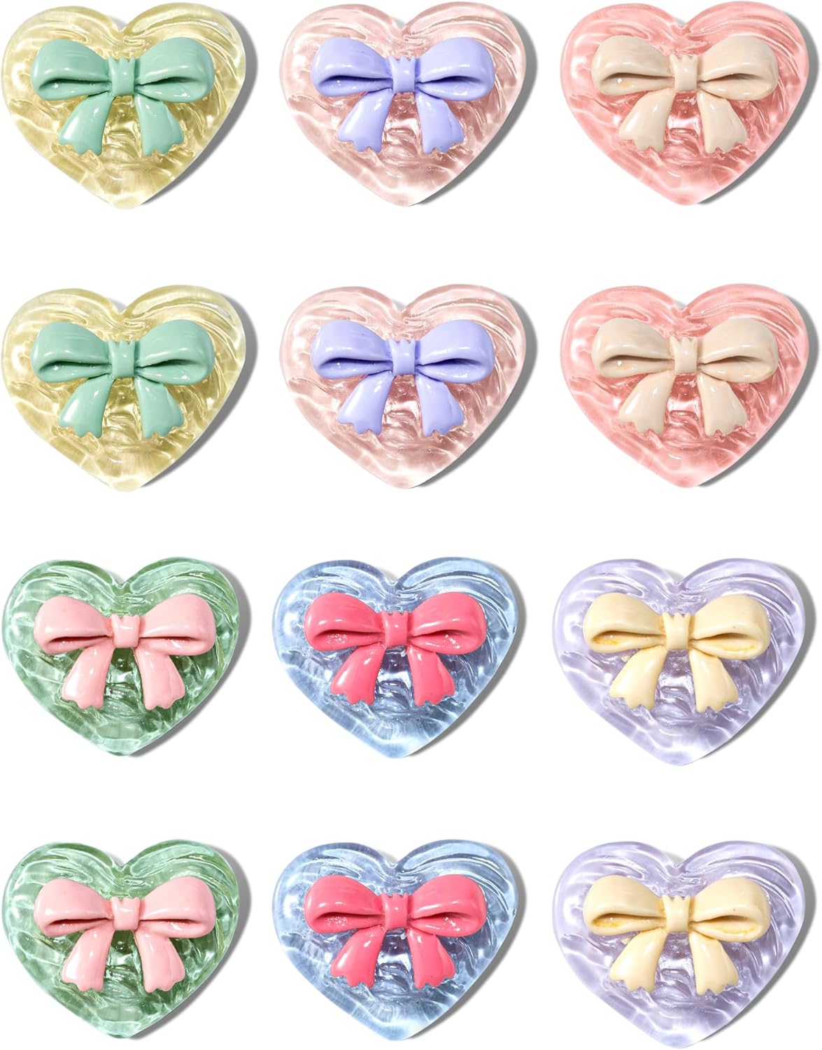 20Pcs & 12Pcs Heart Magnets, Colorful Magnets for Whiteboard Cabinet Locker, Resin Decorative Magnets for Classroom Kitchen Office — image 3