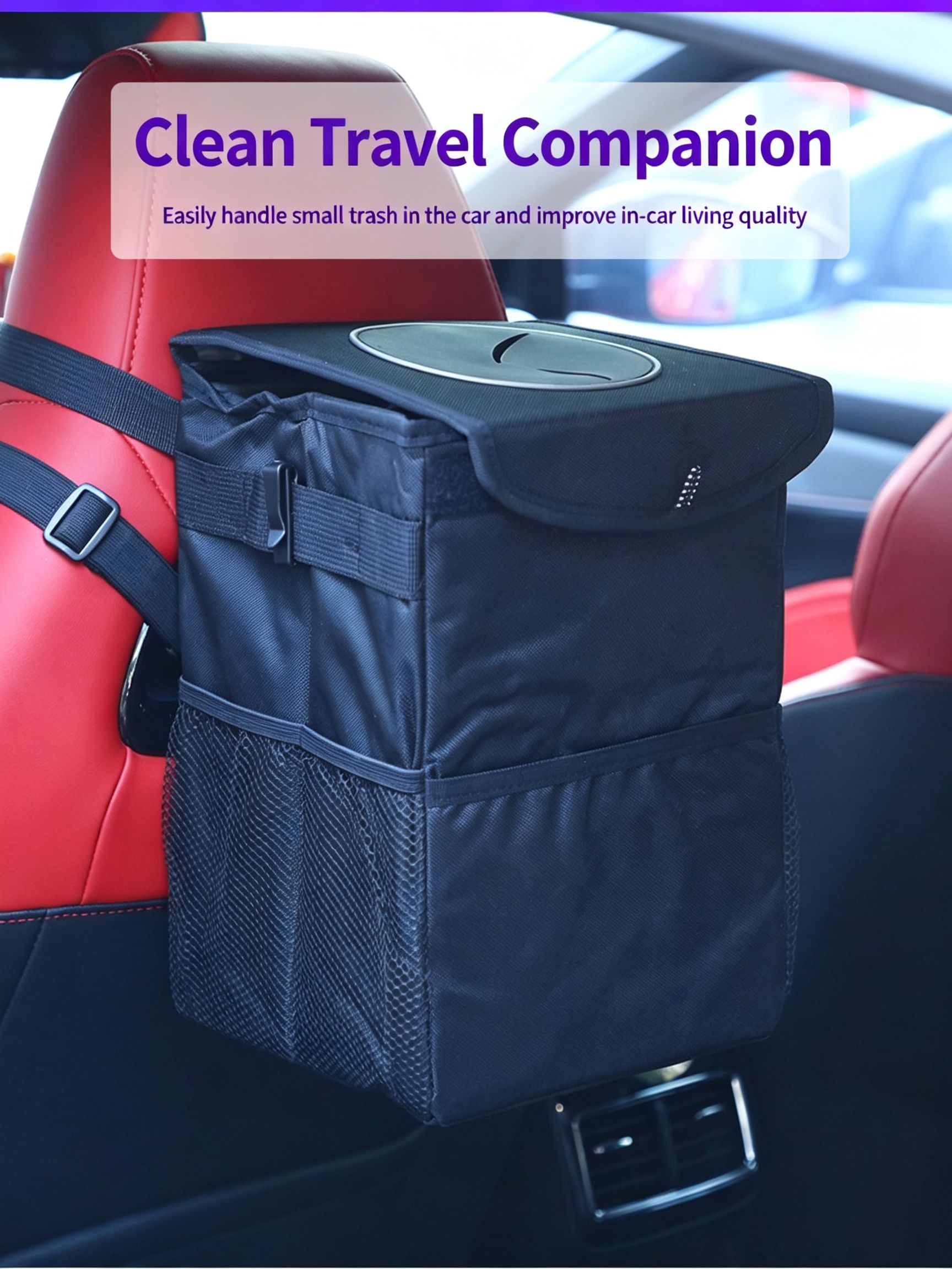 Foldable Waterproof Car Seat Back Organizer Bag,Trumpet — image 2
