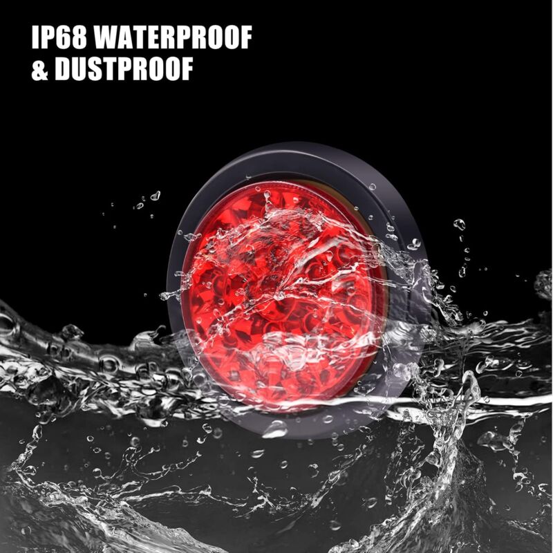 2 pcs Truck Tail Lights, 24V ROund Integrated High Brightness LED Tail Lights, Brake Lights For Trailer, Truck, Vans β image 2