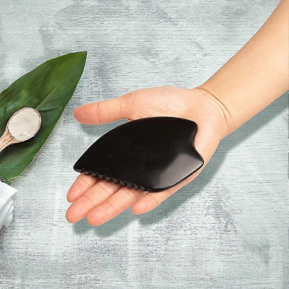Bian Stone Facial Guasha Comb, Face Massage Scraping Tool, Black (1pc) — image 2