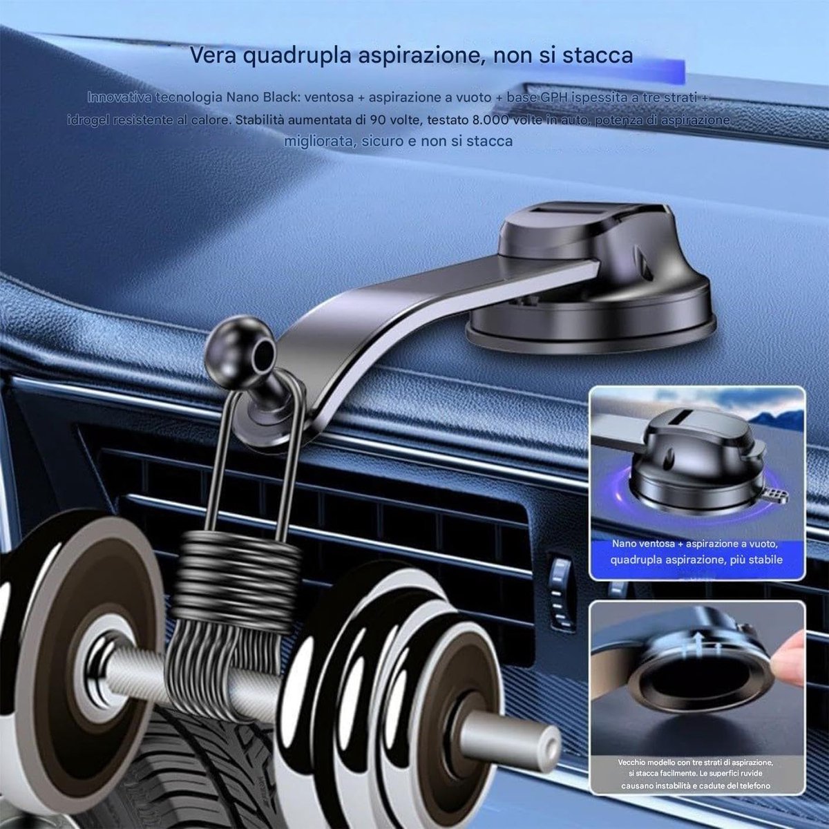 Phone Holder - Universal Base - 360° Rotatable Car Phone Holder - Suitable for cars, trucks, vehicles, windshields and mobile navigation systems — image 3