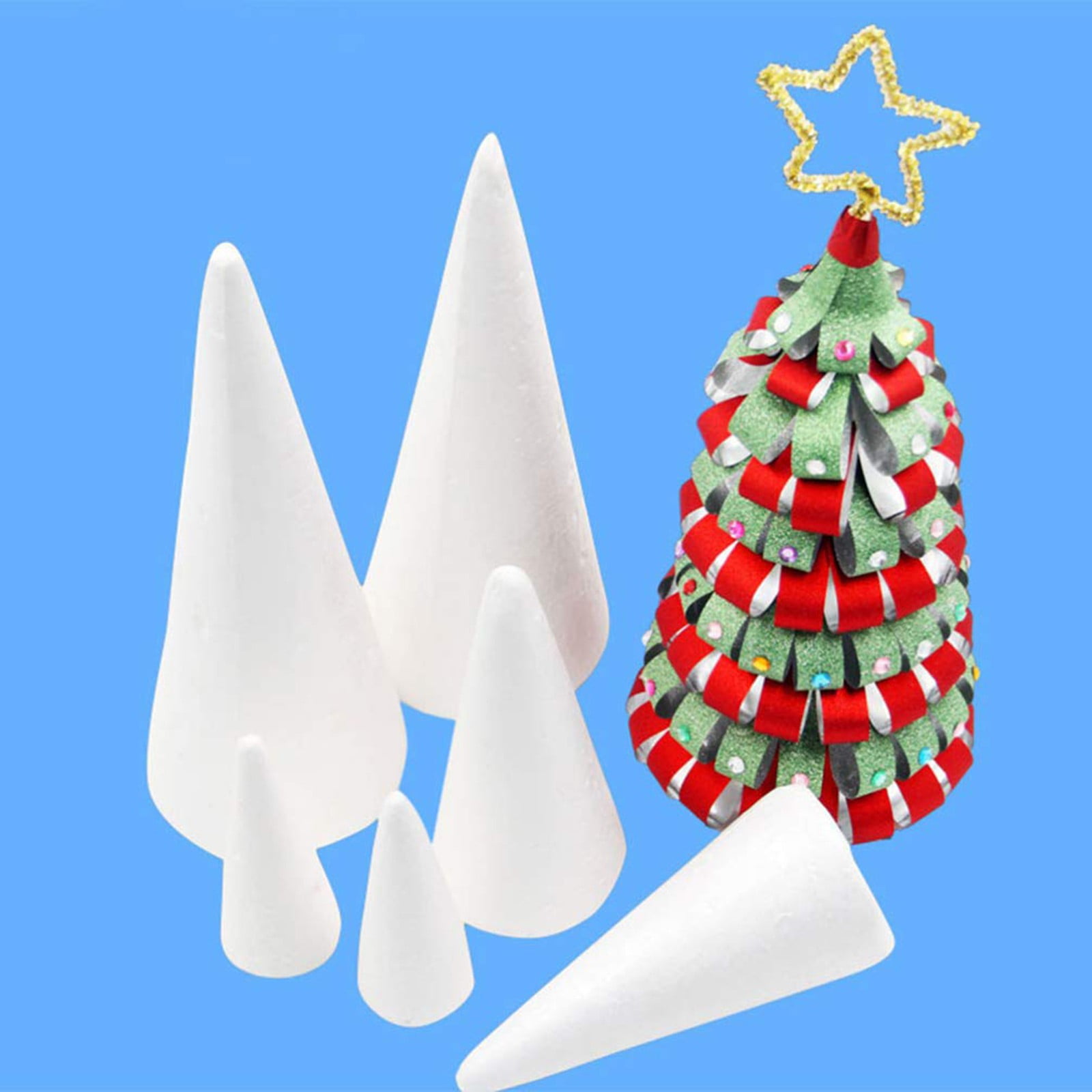 Styrofoam Foam Cones Polystyrene for Crafts DIY Painting Triangle Tree 30cmX11.5cm — image 4