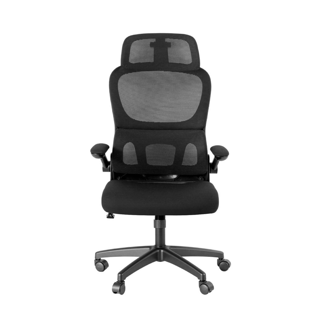 Artiss Office Desk and Chair Set L Shaped Computer Desk 136cm with 2 Tier Storage Shelves, Ergonomic Mesh Office Chair with Adjustable Headrest — image 3