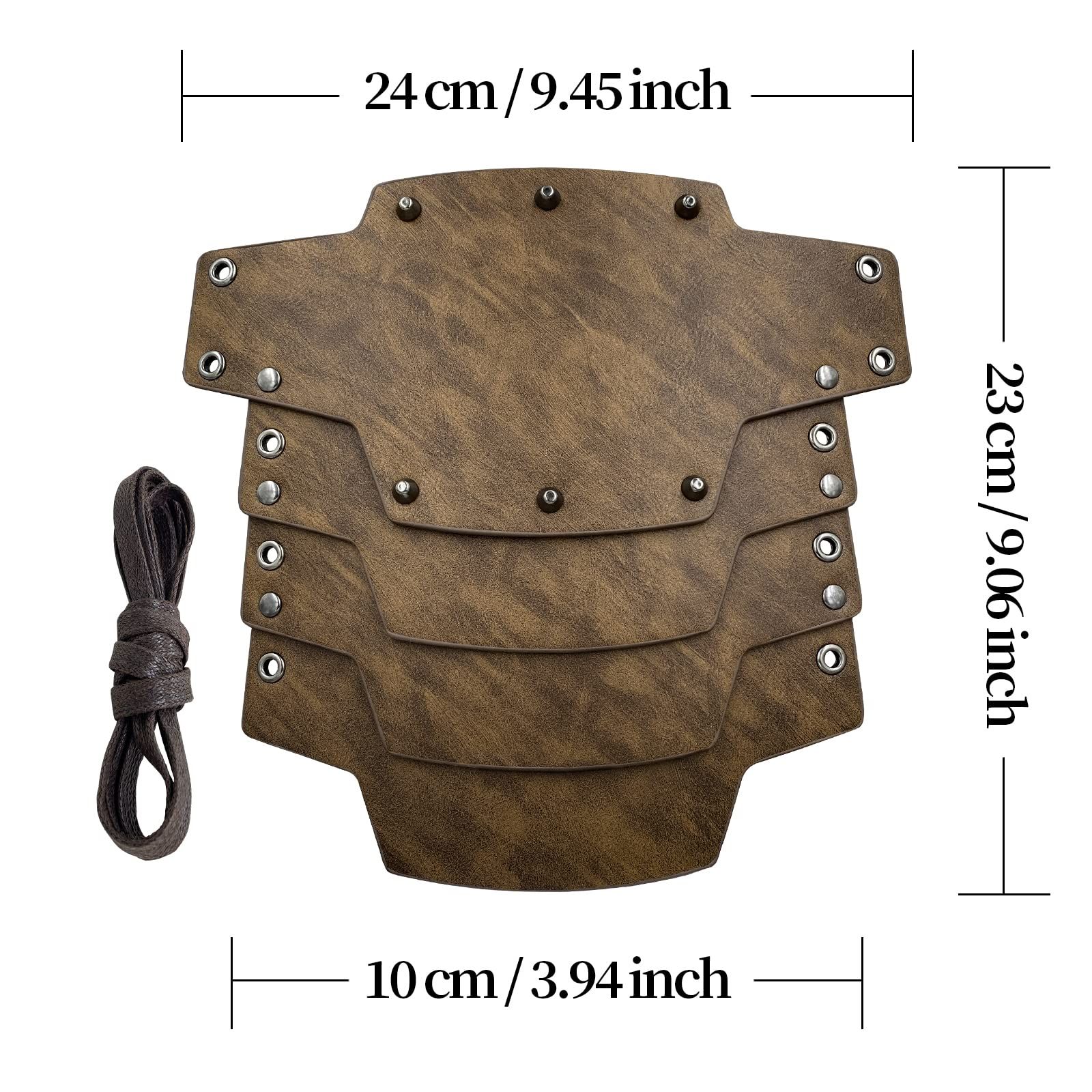 A pair Medieval Faux Leather 4 Layers Bracers Arm Armor, Middle Ages Mercenary Gauntlets, Costume Knight Archer Arm Guards โ image 5
