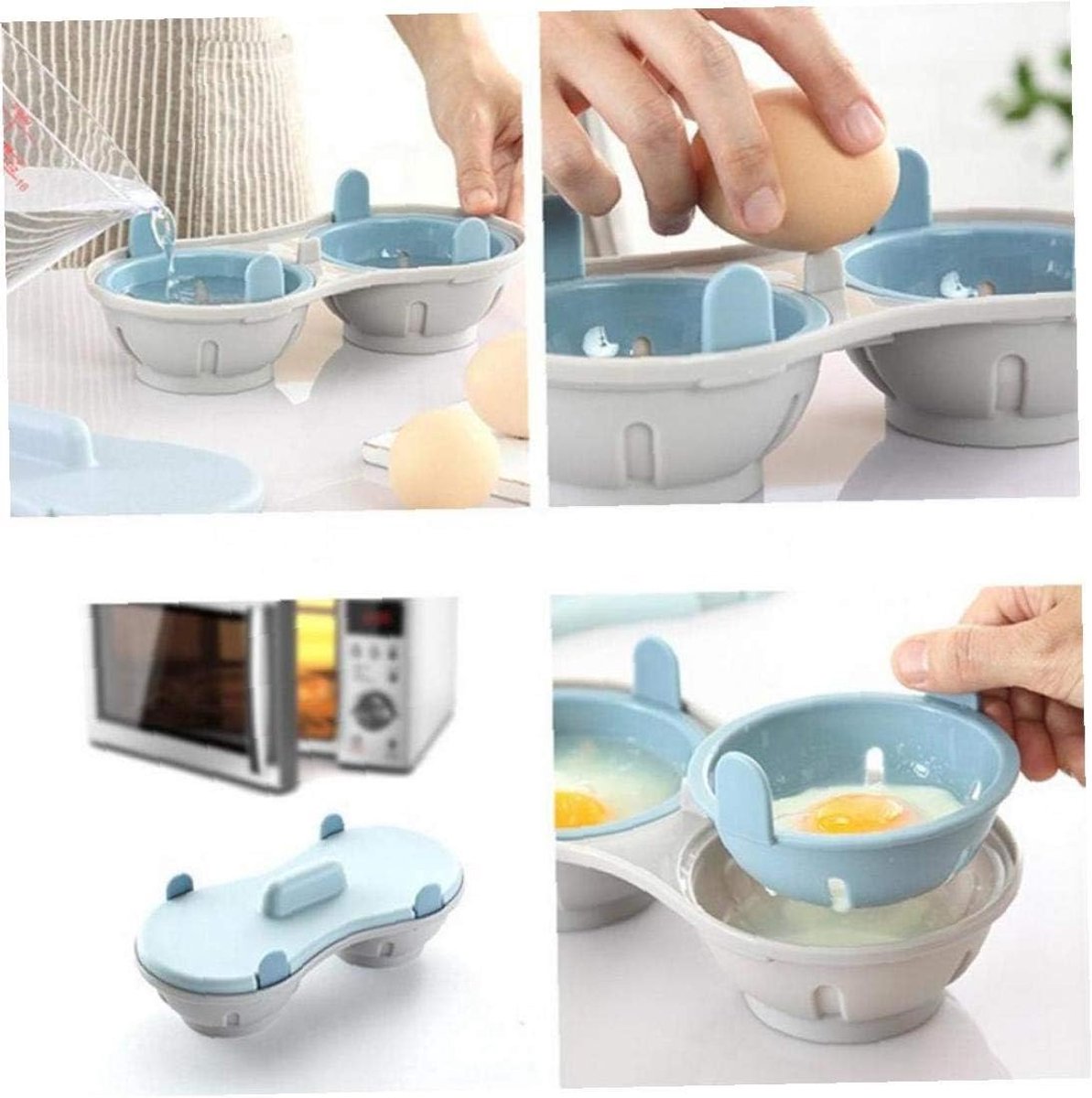 Microwave Egg Cooker - Egg Maker - 22*11*8 cm - Microwave egg cooker with 2 cavities - Poached Egg Maker - Poached Egg poacher - poached egg cups - Egg poacher — image 3