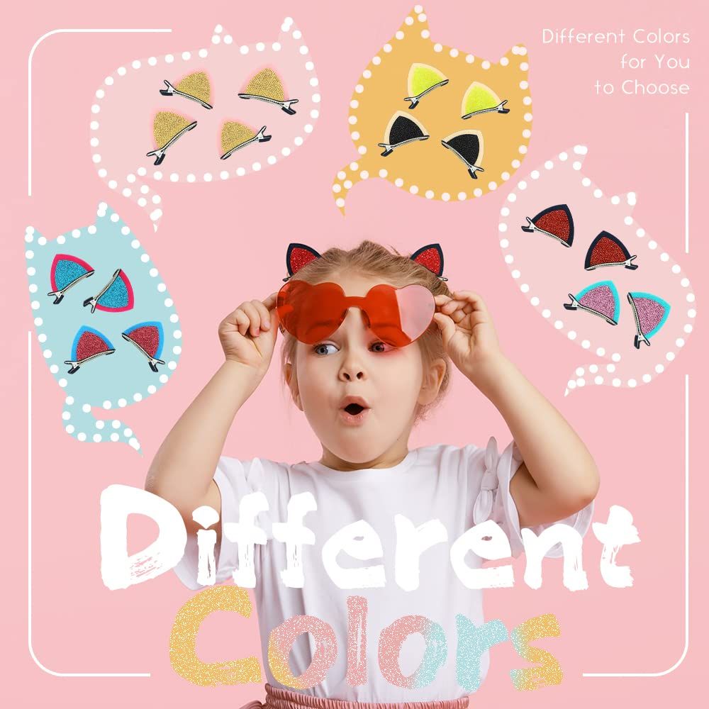 Hair Clips for Girls, Cat Ear Hair Barrettes for Kids, Cute Hair Accessories for Toddler Girls, 20 Pieces (Random color mixing) โ image 4