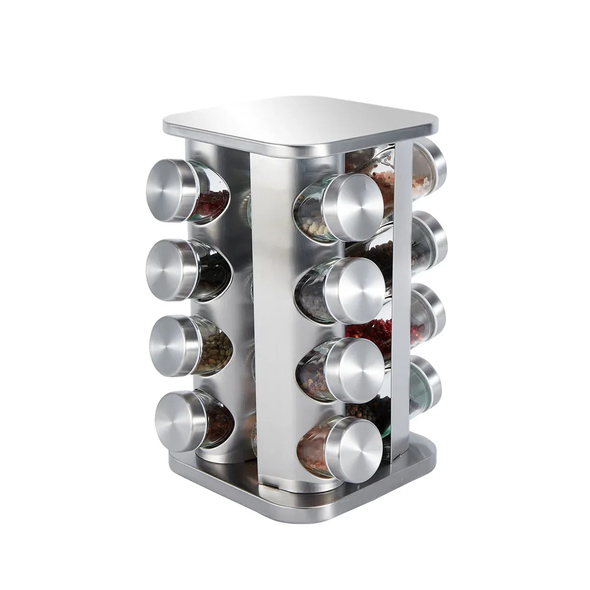 Rotating Spice Bottle Seasoning Rack Multi layer Seasoning Jar Storage Kitchen - Square