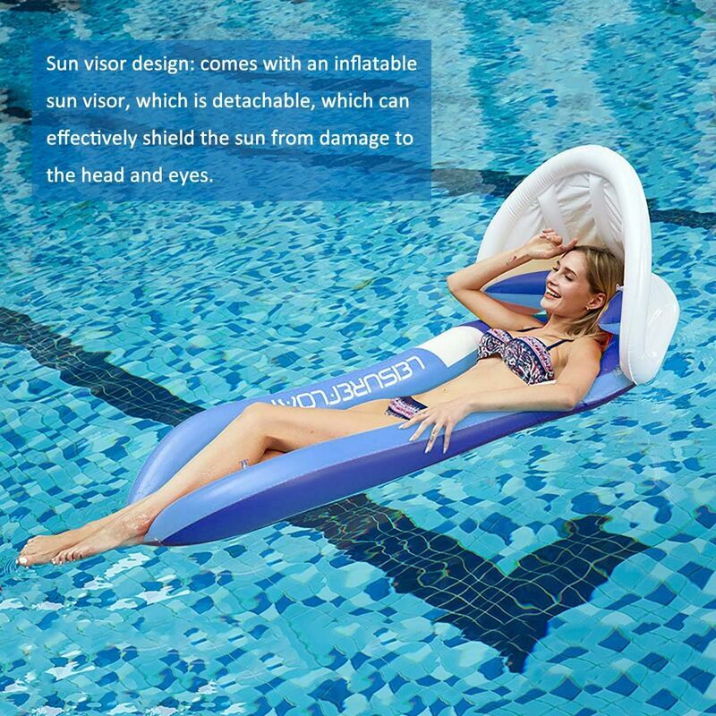 Air Mattress Inflatable Pool Water Hammock Water Toys Summer Pool Toys Blue 160 90cm, GUA.B/bon — image 3
