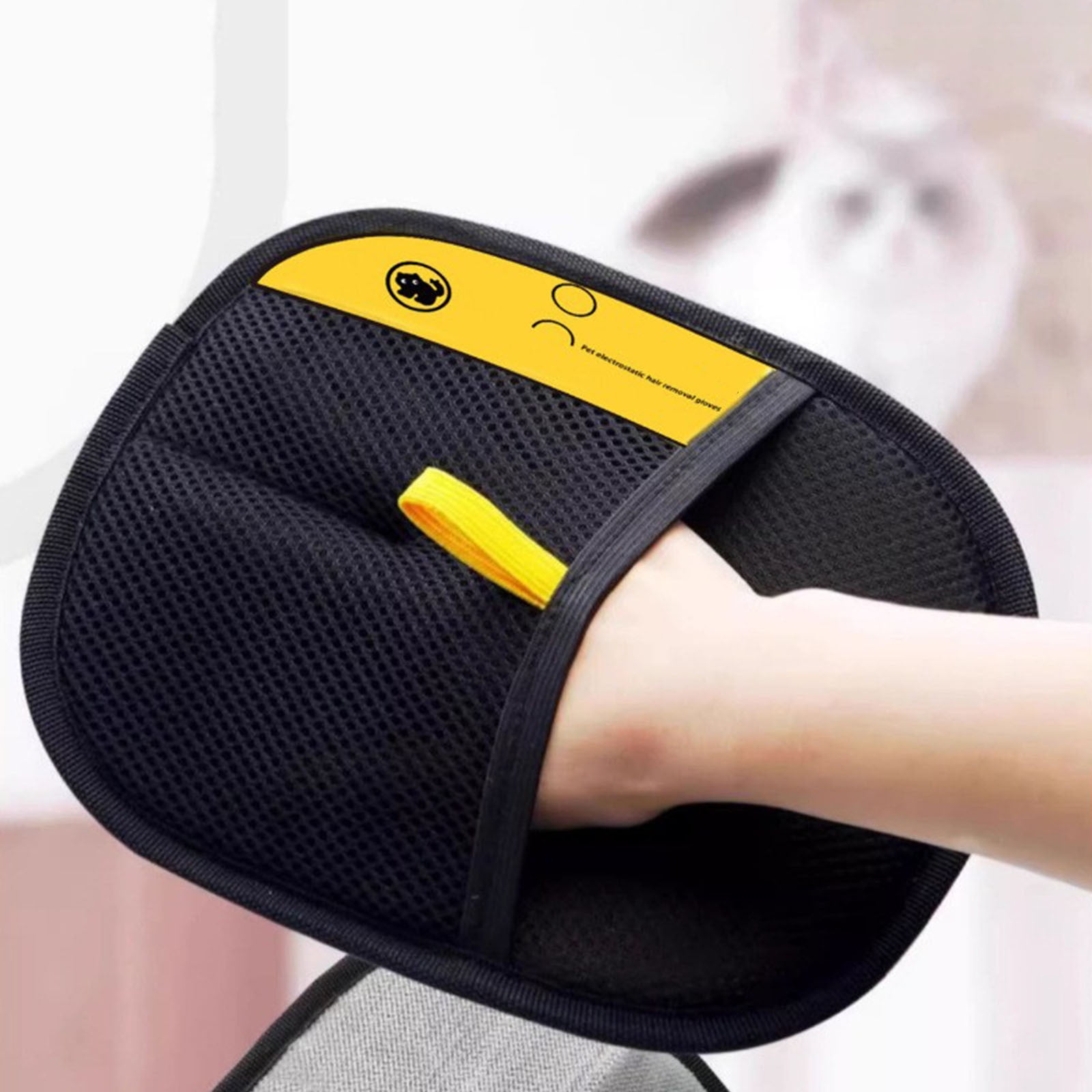 1 Pair Double-Sided Pet Grooming Gloves, Reusable Hair Removal Mitts for Cats and Dogs, Furniture, Clothing and Car Seats — image 5