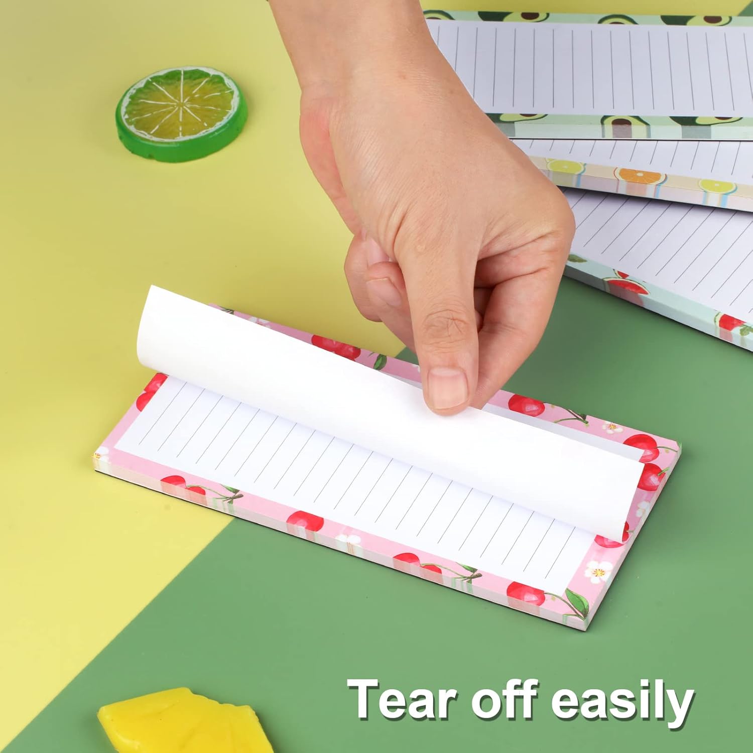 4 Pack Magnetic Notepads for Refrigerator, Grocery List Magnet Pad Fridge, Fruit Design Full Back Shopping Lists, 50 Sheets Per Note Pads โ image 4