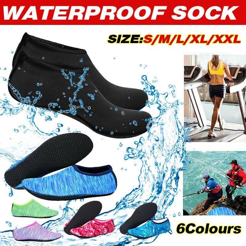 Unisex Water Shoes Slip On Aqua Socks Swim Surf Diving Yoga Exercise Reef Shoes - Blue-XL โ image 2