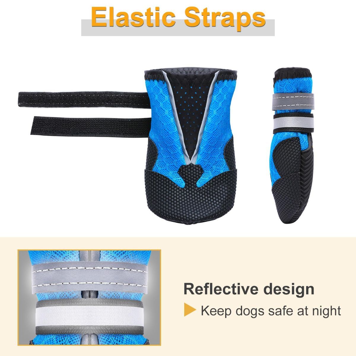Breathable Dog Boots for Medium Large Dogs,Non-Slip Dog Shoes for Summer Hot Pavement,Lightweight Paw Protector Dog Booties for Outdoor & Indoor Hardwood — image 6