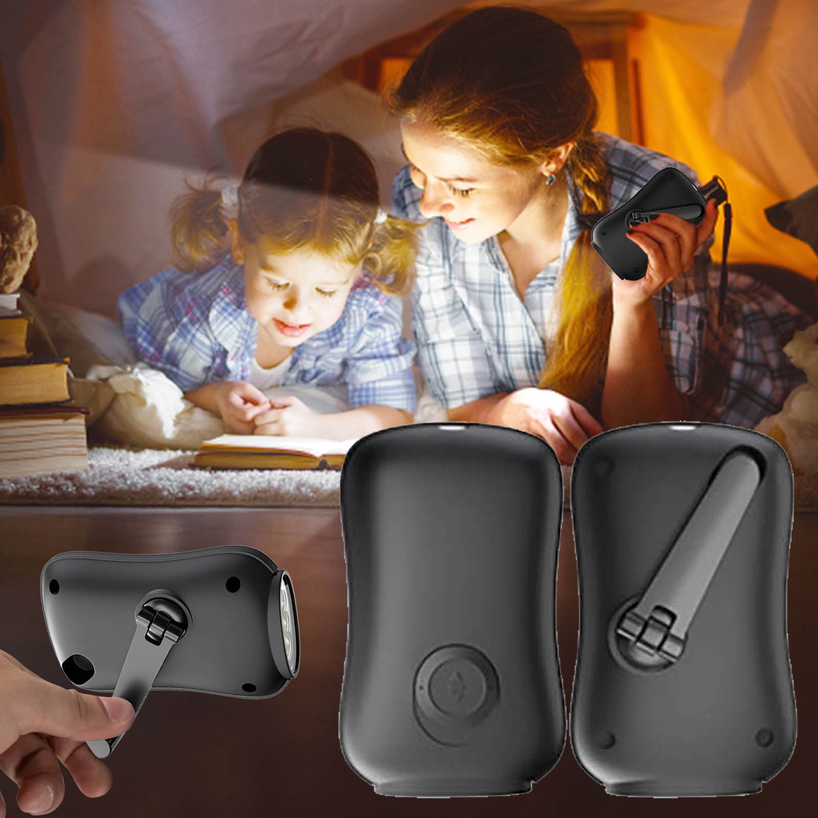 Crank Flashlight, Emergency Rechargeable LED Flashlight, Portable Camping Light, Self Powered Rechargeable Flashlight for Outdoor Mountaineering Backpack โ image 2