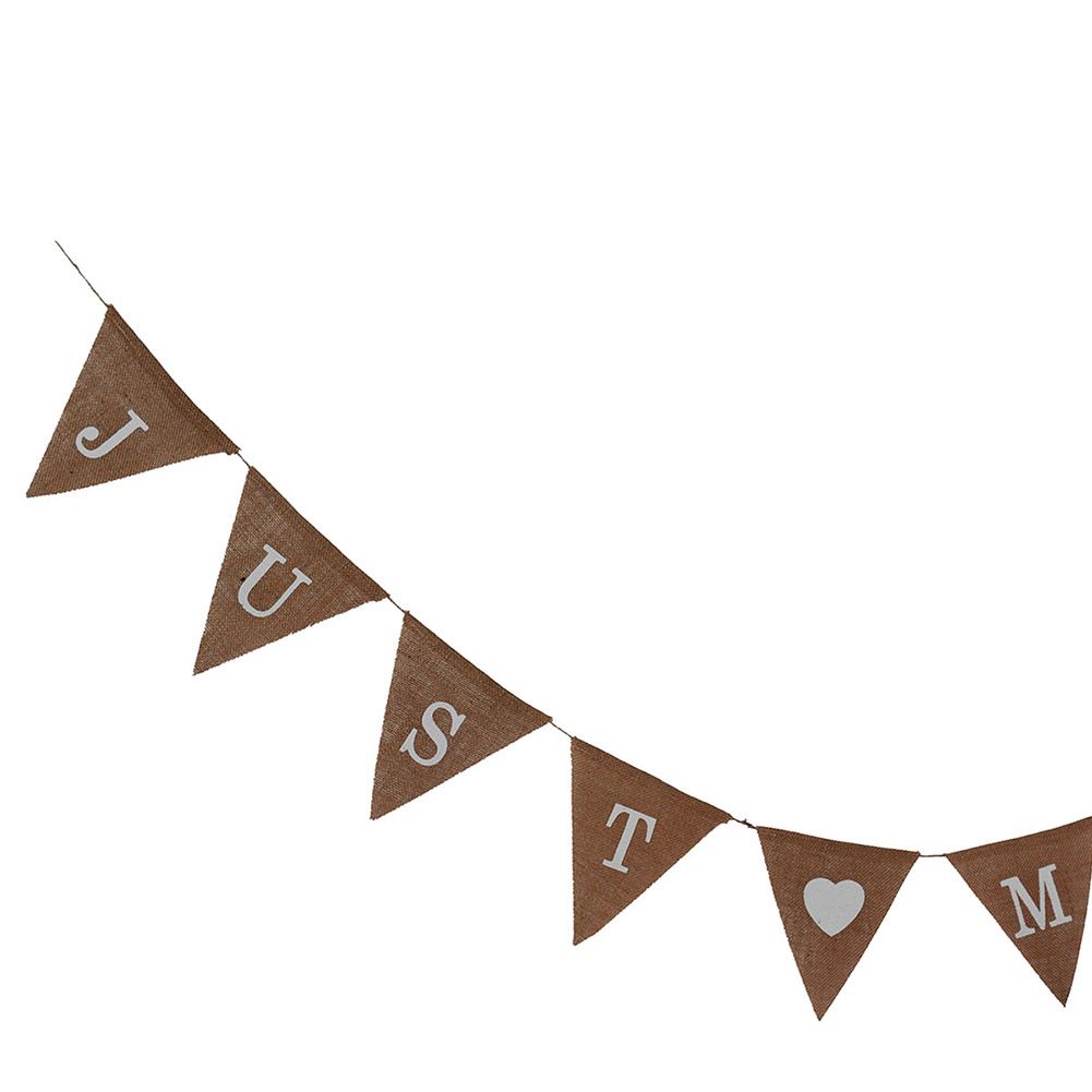 Burlap Triangle Banner Hanging Flags for Party Wedding Bridal Proposal Decoration 01 — image 3