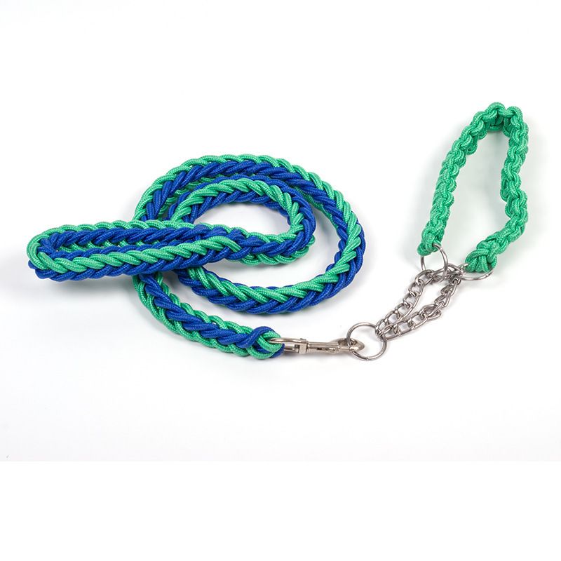 Dog Leash Nylon Hand Woven 1.5cm Blue Green 2.0cm