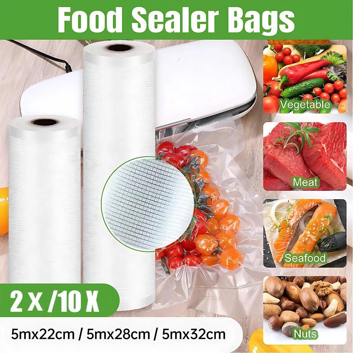 1-10x Commercial Heat-Resistant Vacuum Sealer Rolls for Food Storage - 2 Rolls (32cm x 5m) โ image 2