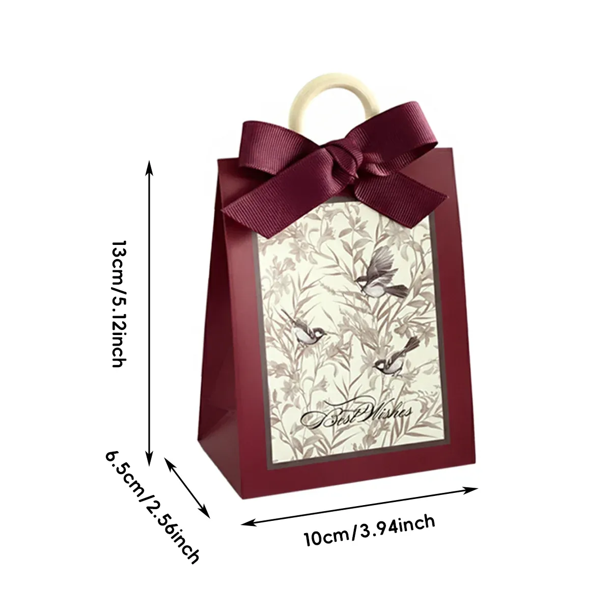 50PCS Gift Bags 3 Colours Aesthetic French Forest Theme Party Packing Bags - Green — image 4
