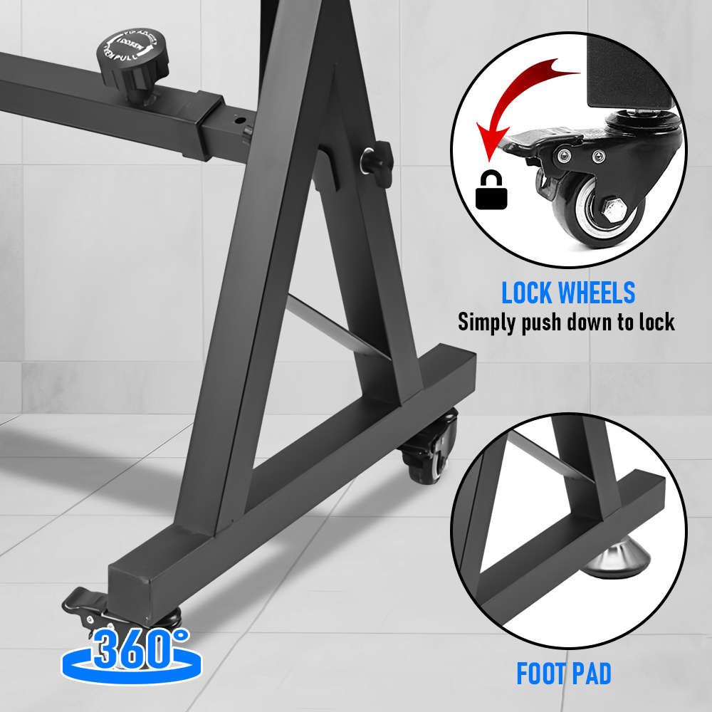Portable Piano Keyboard Z Stand Heavy-Duty with Wheels Foldable Up to 93CM Heigh โ image 4