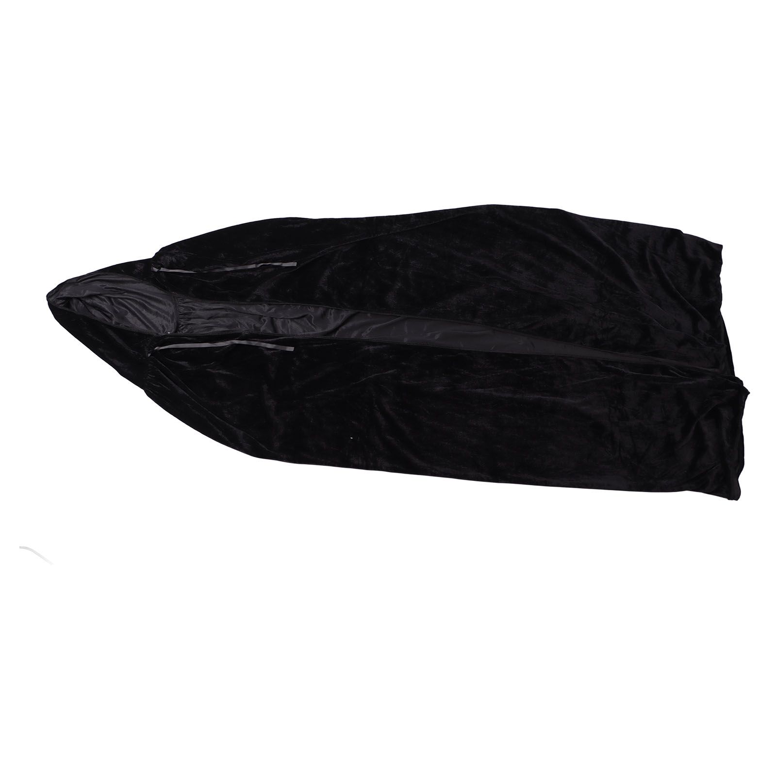 Hooded Cloak Large Witch Cape Black Velvet Comfortable to Wear Soft Touch Costume Cloak for Party Cosplay Roleplay — image 6