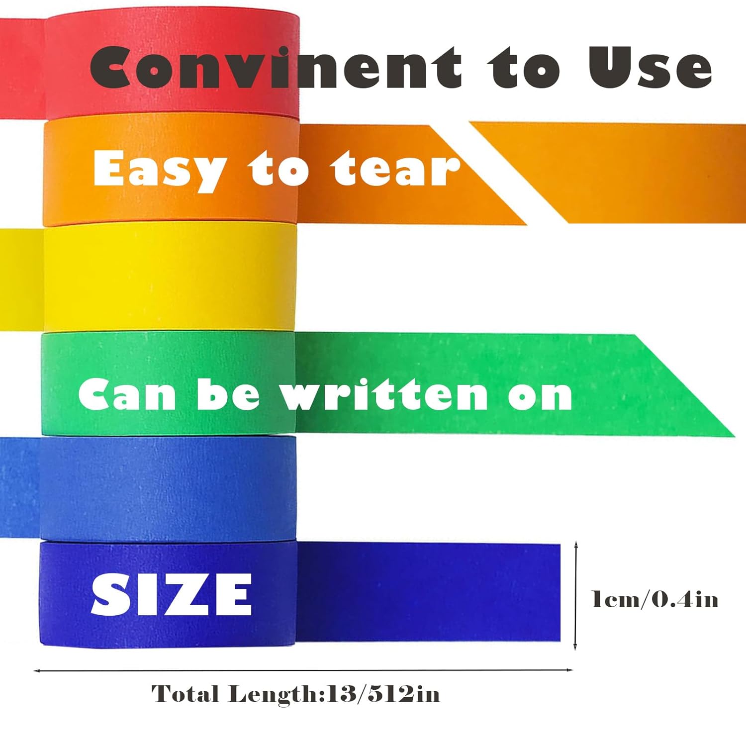 6 rolls of coloured sticky tape - removable coloured tape (1 cm * 13 m) - coloured tape suitable for office and home crafts - used for wall decorations - art — image 5