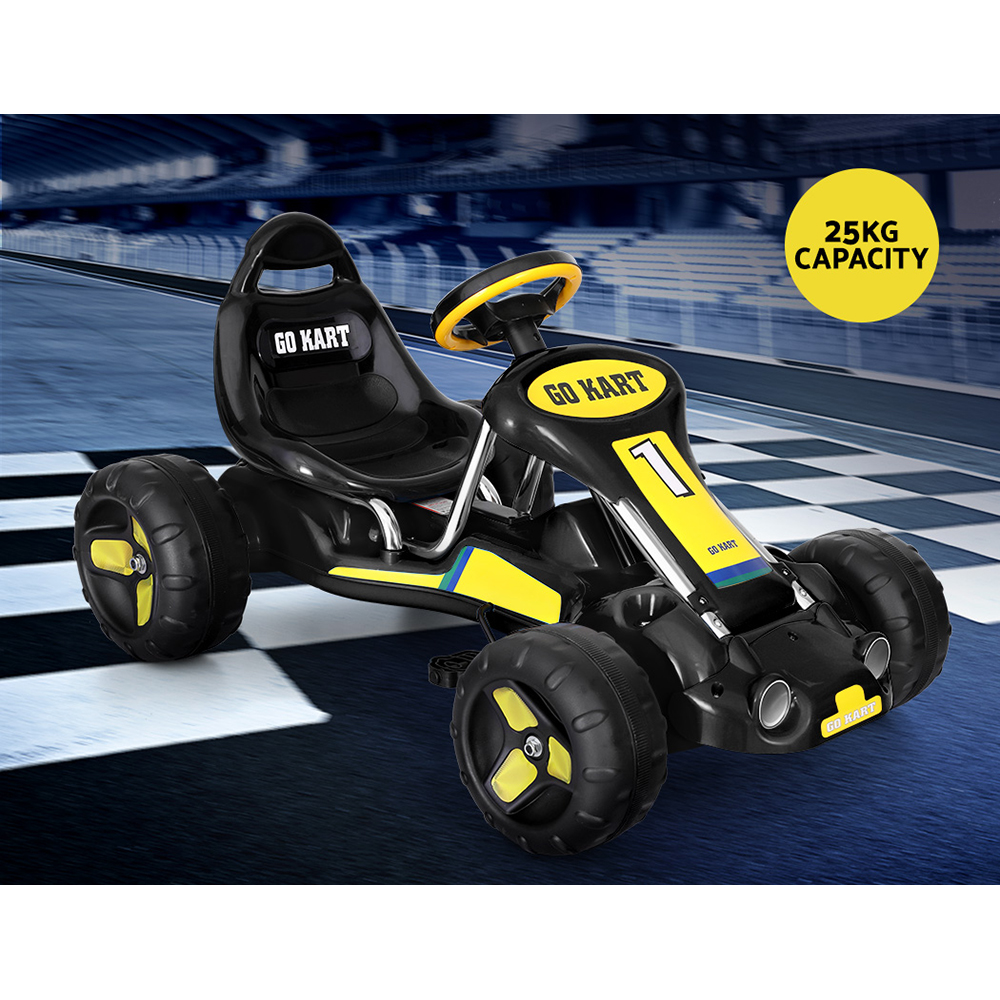 Rigo Kids Pedal Go Kart Ride On Toys Racing Car Plastic Tyre Black — image 4