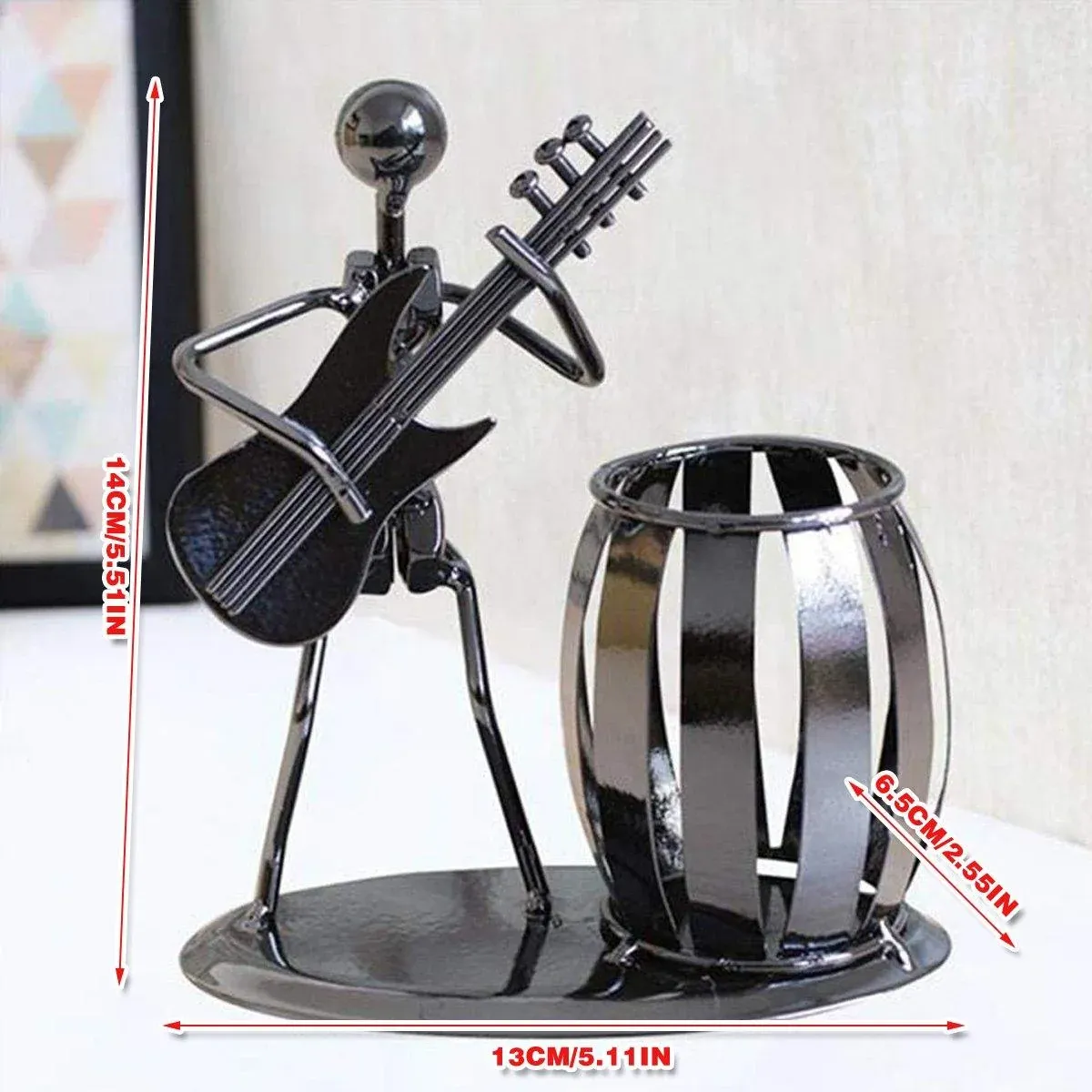 Vintage Iron Band Musical Pencil Holder Home Office Decorative Desk Ornament โ image 3