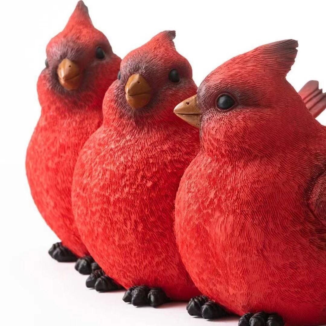 Indoor/Outdoor Red Birds Decorative Resin Planter for Flowers, Modern Decorative Flower Pot Plant Container for Home Garden Plant — image 2