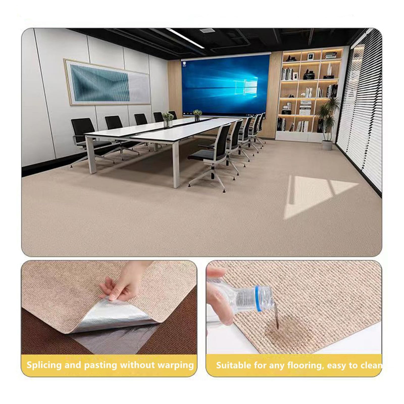 Carpet Tiles Peel and Stick, Self Adhesive Carpet Floor Tile, Anti-Slip Squares Soft Padded Carpet Tiles for Kitchen Bedrooms Indoor Outdoor（24" x 24"） 24" x — image 5